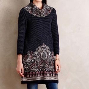 Anthro Moth Imperial Floral Cowl Neck Sweater